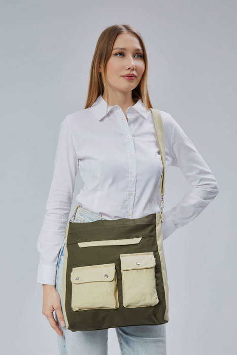 Zoozie Bags Bolsa de Lona Verde Oscuro 32x35x8 cm